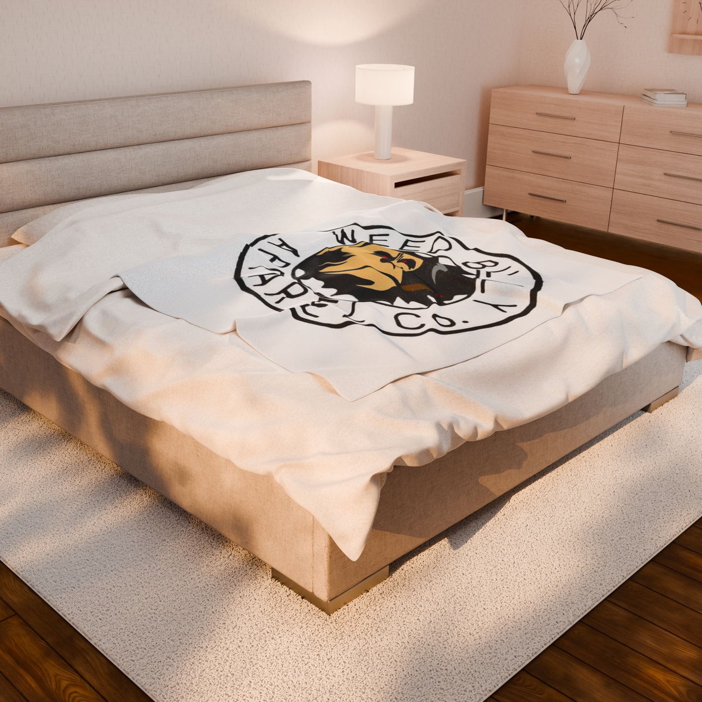 Weed Bully Velveteen Plush Blanket — Graphic Cannabis Logo Throw for Smokers & Streetwear Fans