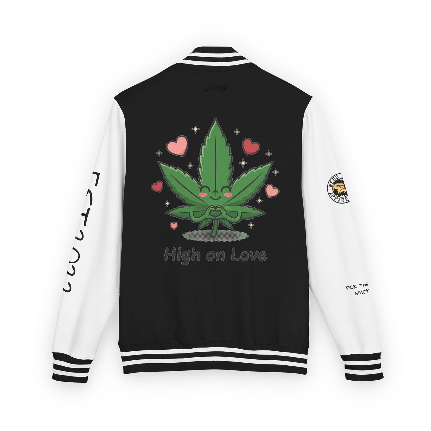 Letterman Jacket — "High on Love" Cannabis Leaf Varsity Jacket