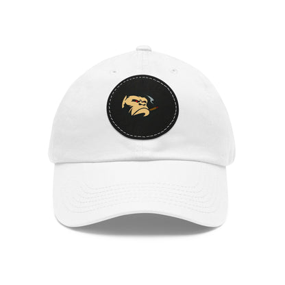 Dad Hat with Leather Patch (Round)