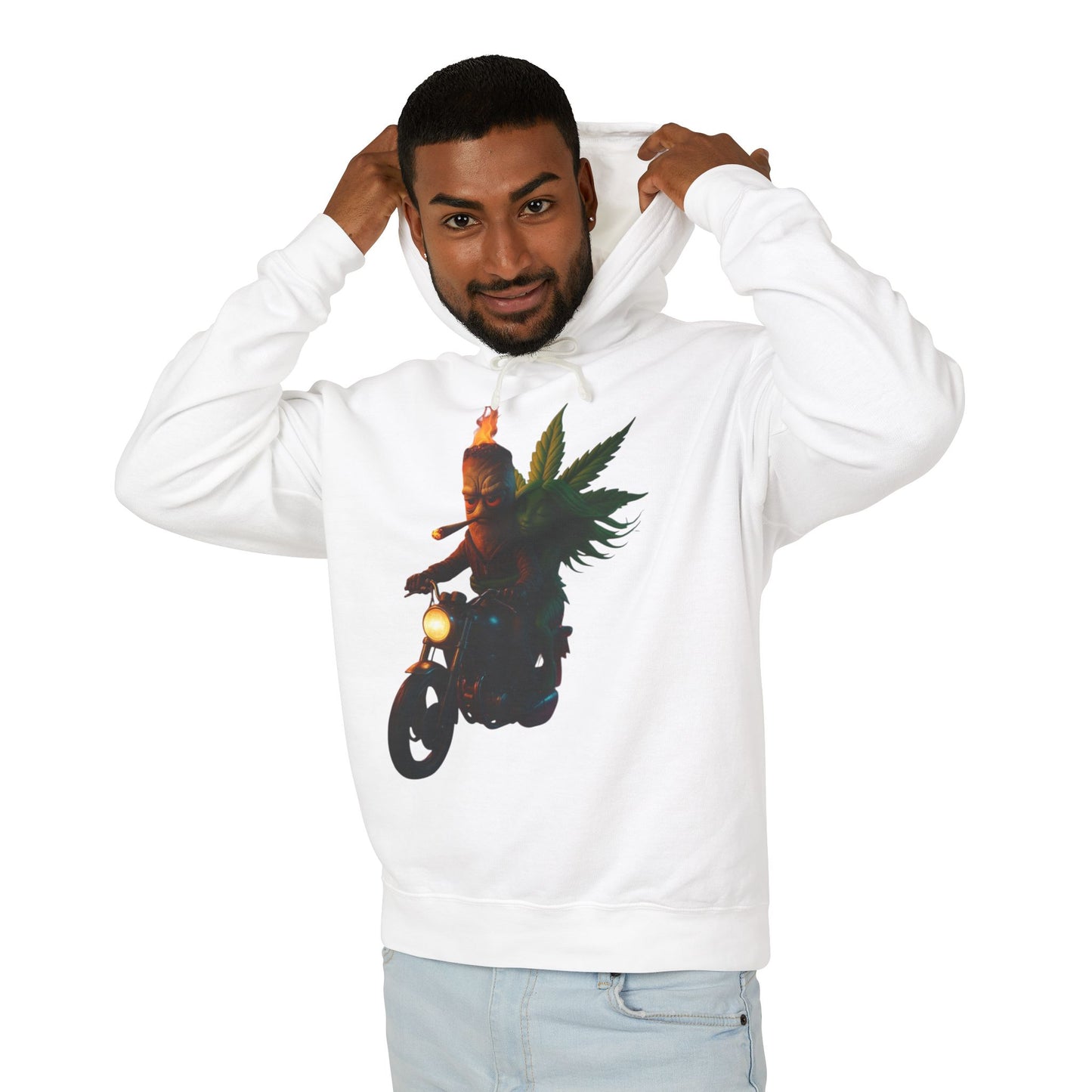 Unisex Lightweight Weed Bull Hoodie - Chill Vibe with Graphic Design