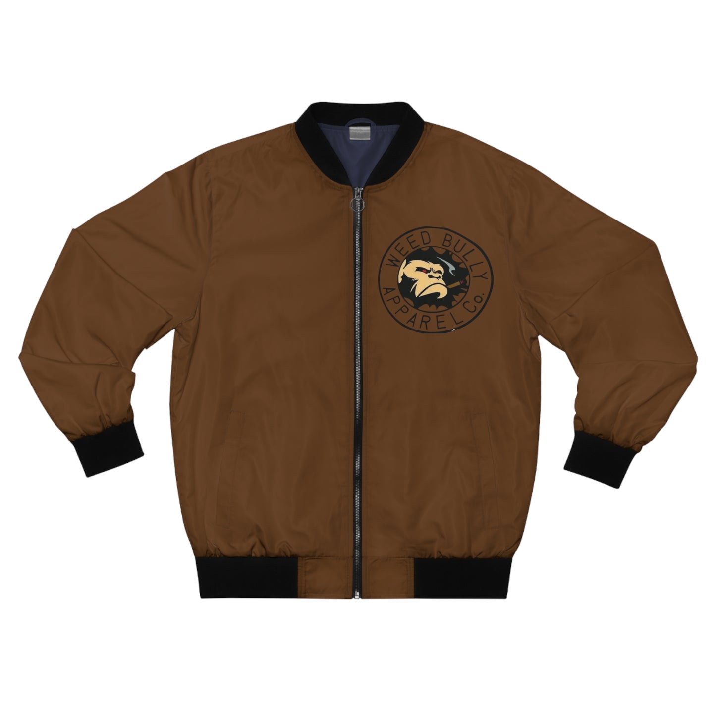 Bomber Jacket — Weed Bully Apparel Co. Logo Brown Streetwear