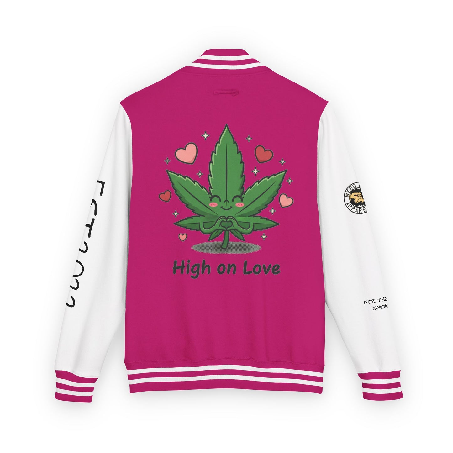 Letterman Jacket — "High on Love" Cannabis Leaf Varsity Jacket