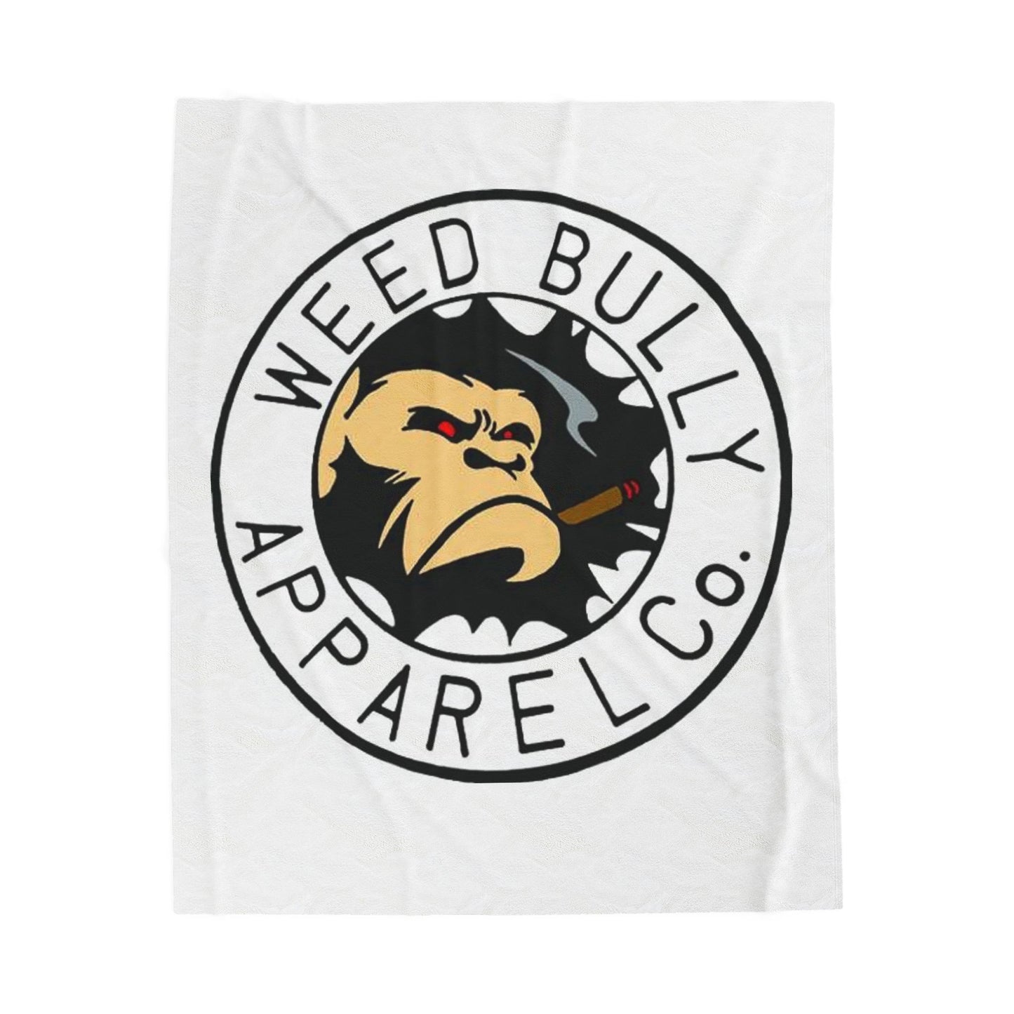 Weed Bully Velveteen Plush Blanket — Graphic Cannabis Logo Throw for Smokers & Streetwear Fans