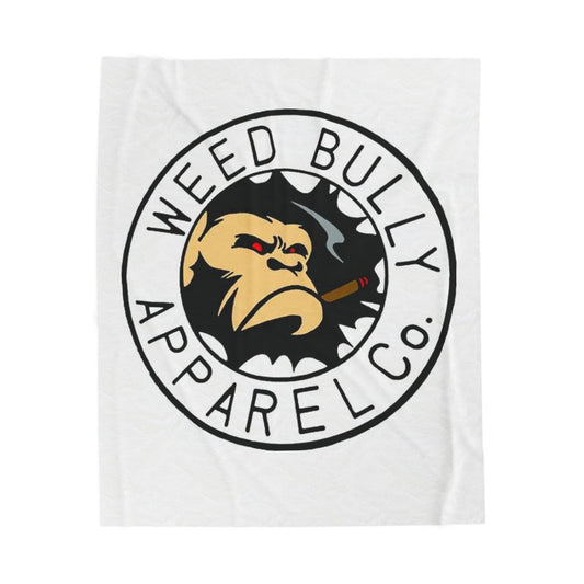 Weed Bully Velveteen Plush Blanket — Graphic Cannabis Logo Throw for Smokers & Streetwear Fans