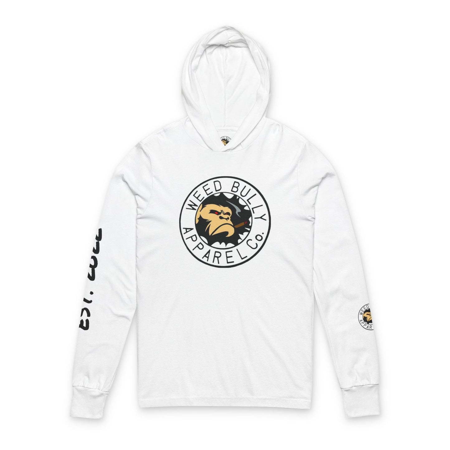 Weed Bully Apparel Hooded Long Sleeve Tee — "For The Real Smokers" Logo Shirt