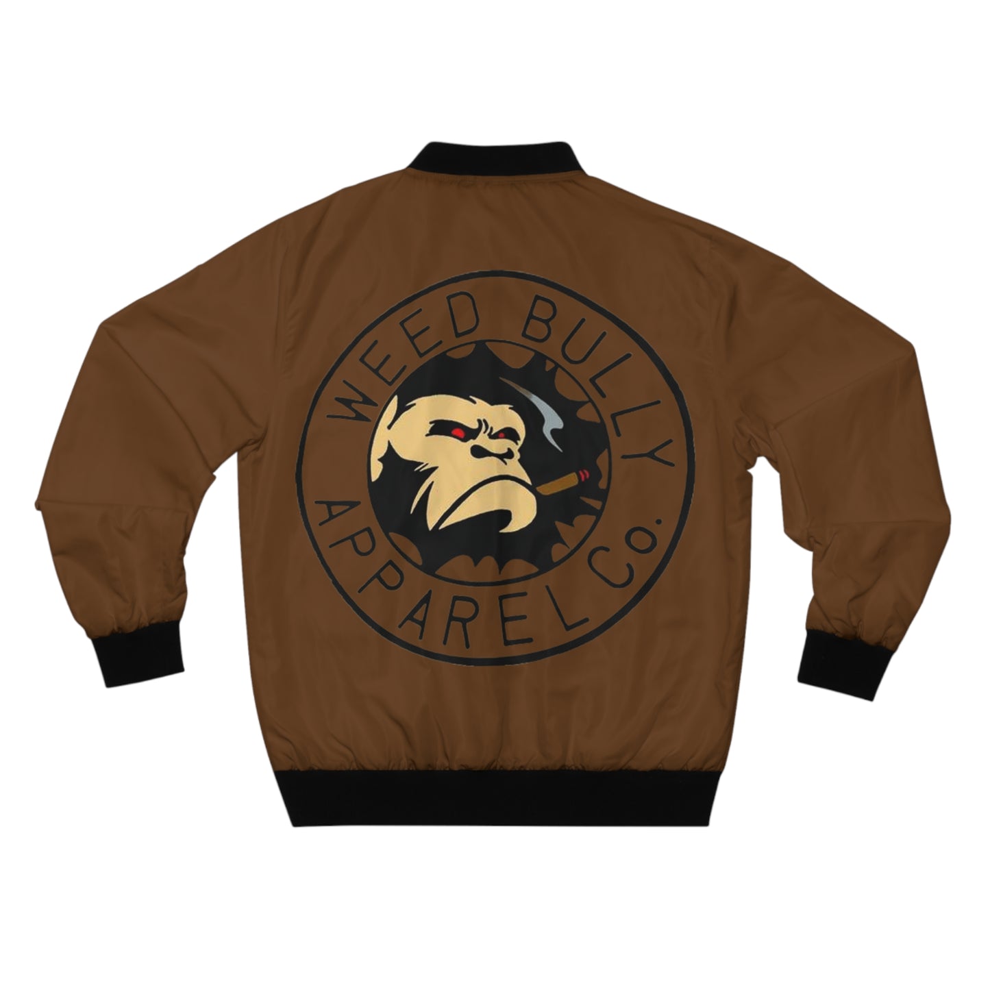 Bomber Jacket — Weed Bully Apparel Co. Logo Brown Streetwear