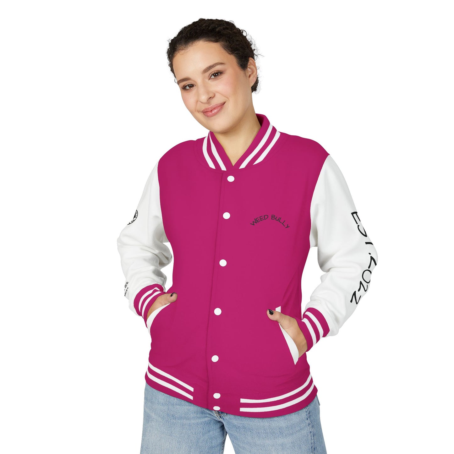 Letterman Jacket — "High on Love" Cannabis Leaf Varsity Jacket